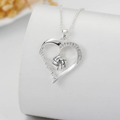 Volleyball/Softball/Basketball/Baseball Necklace Gifts for Girls, Sport Accessories Birthday Christmas Jewelry for Her 16+3 Inches