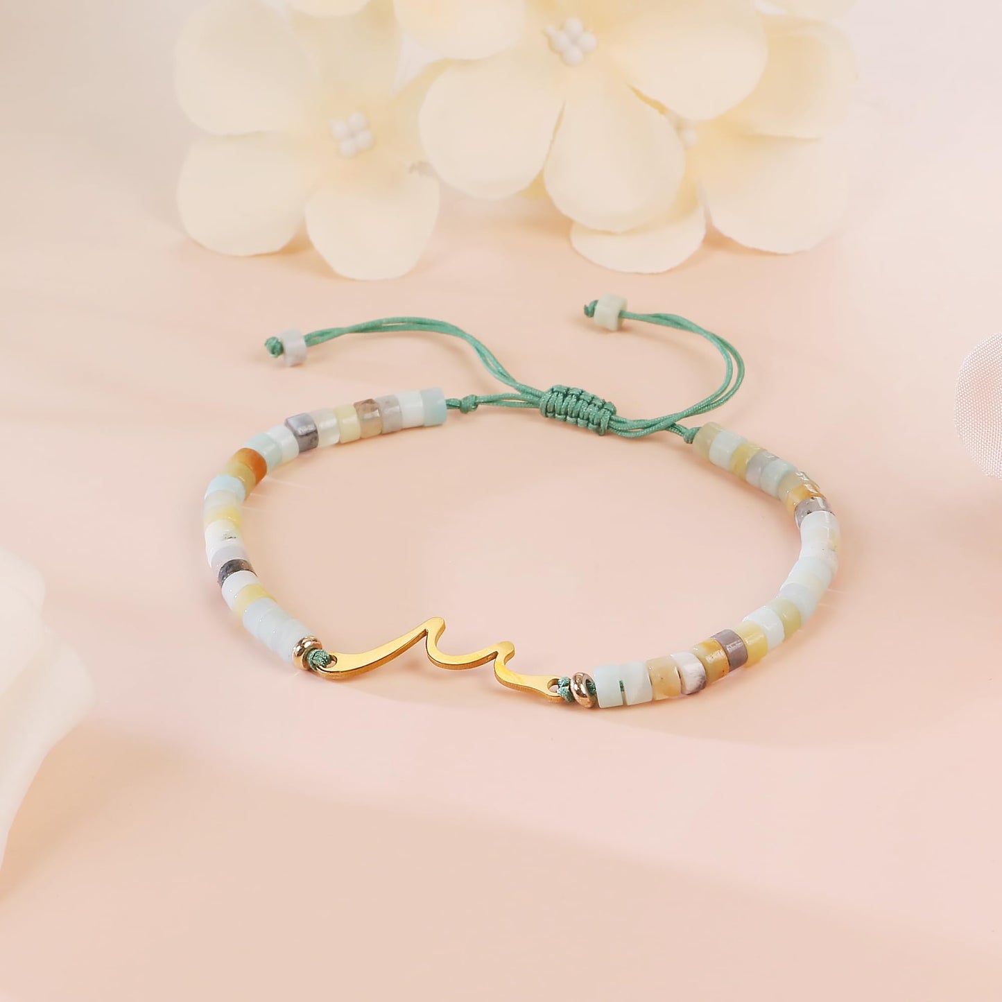 Sereney Birthday Gifts for Women, Graduation Gifts for Teen Girls Gifts Idea as Wave Bracelet as 13th 16th 18th 21st 40th 50th 60th Birthday Gifts for Girls Adjustable Natural Stone Bracelet