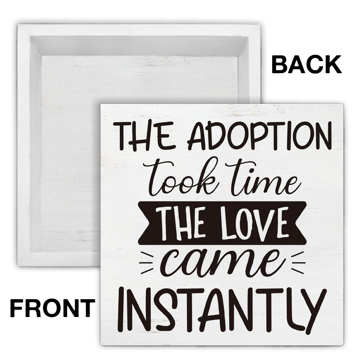 Adoption Gifts for Adoptive Parents Wood Sign Adoption Day Gift for Family, Adoptive Parents Gifts Sign for Home Living Room Bedroom Desk Shelf Wall Table Decoration 5x5 Inch