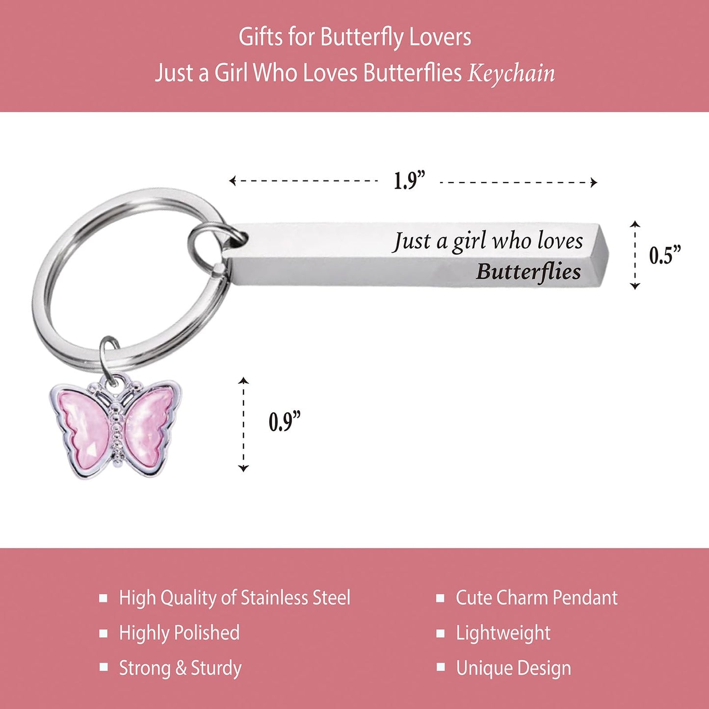 Butterfly Gifts Women, Butterfly Journal Pink 200 Pages Notebook A5 Lined with Pen and Keychain, Inspiration Gift for Butterfly Lovers Birthday Housewarming Going Away Retirement Christmas