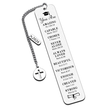 Graduation Gifts for Him Her Class of 2026 Christian Religious Catholic Gifts Inspirational Bookmark Seniors 2026 College High Middle School Students Nursing Grad Gifts for Women Men Graduates Gifts