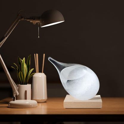 Storm Glass Weather Station – Elegant Drop-Shaped Crystal Barometer, Perfect Christmas & Winter Gift for Home & Office Decor, Unique Weather Predictor for Family & Friends