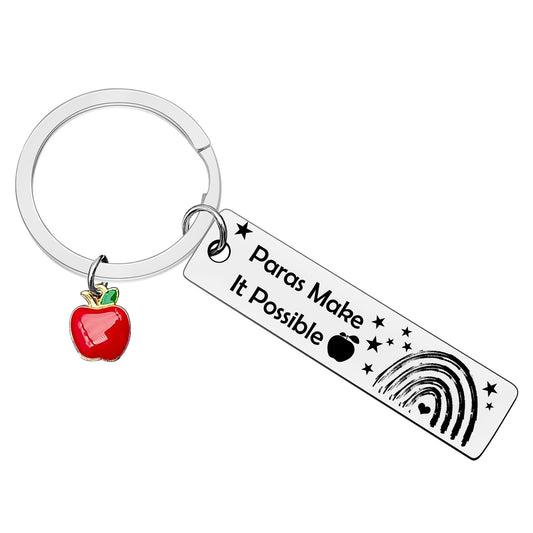 Paraprofessional Gifts Para Teacher Appreciation Gifts Paras Make It Possible Keychain for Teaching Assistant Paraeducator Gift Christmas Birthday Back to School End of Year Gift