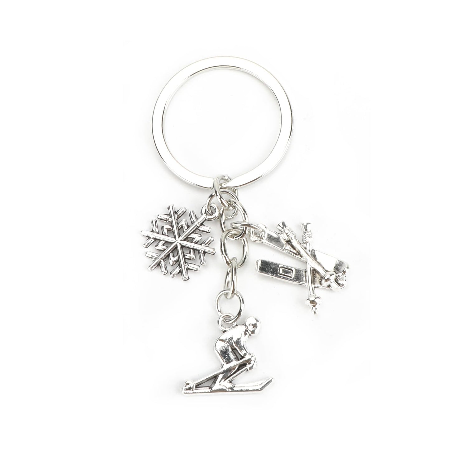 Ski Keychain,Winter Sport Keychain,Christmas Birthday Gift for Skiing Hockey Fans Lovers Coaches Players Women Men