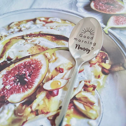 Nanny Gifts Spoons from Grandkids Grandchildren Good Morning Nanny Spoon for Nanny Tea Coffee Lovers Gifts Spoons for Nana Grandma Mothers Day Gift for Nana Grandmother