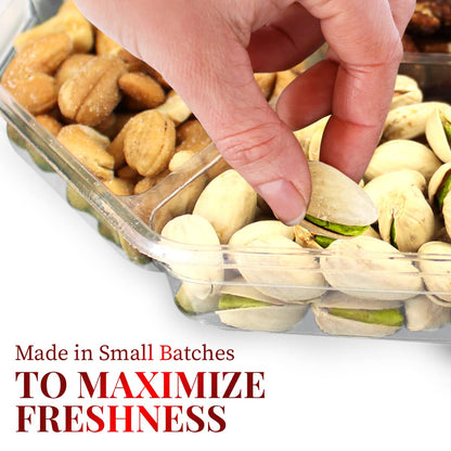 Mothers Day Nuts gift Basket - Delicious Mixed Cravings Gourmet Collection, Features 7 Sectional Platter with Freshly Roasted Nuts, Mothers Day Gift Basket for Women.
