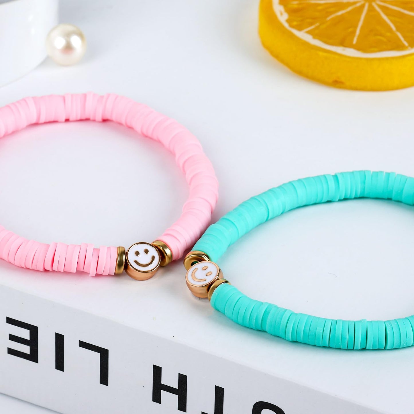 JIASHUYEYE Preppy Bracelets for Teen Girls - Stackable Boho Surfer Friendship Bracelets Set for Little Girls & Women