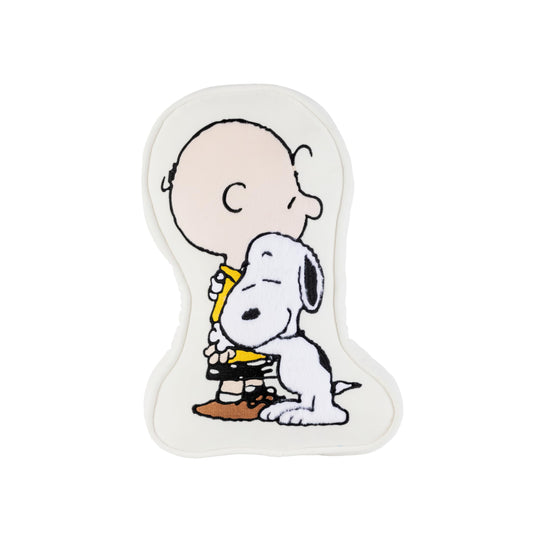 Berkshire Peanuts® Plush Throw Pillow, Gift Idea, Snoopy Cute Character Shaped Cushion, Soft Cozy Decor for Bed Couch Chair(75th Charlie Brown + Snoopy Hugs Pillow All Colorways, 15.5’’ L)