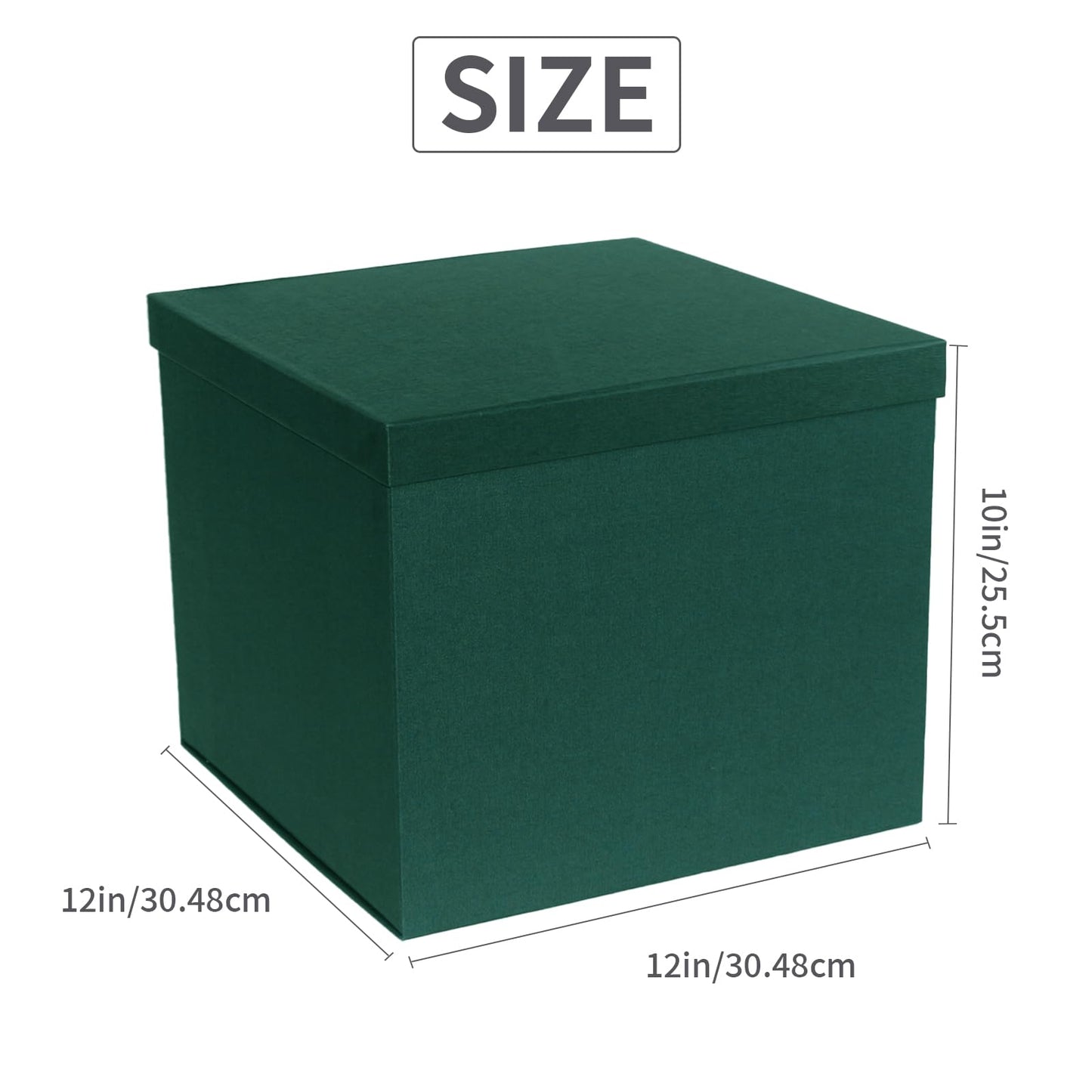 YINUOYOUJIA Large Gift Box 12x12x10 Inches,Green Gift Boxes for Presents,Birthday Box,for Packaging,Valentine's Day,Mother's Day,Christmas,Anniversaries,Family or Business.