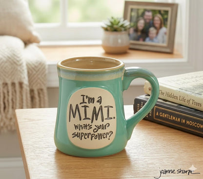 burton+BURTON "I'm A Mimi What's Your Superpower? 18oz Coffee Mug – Lime Green Mother’s Day Gift for Mimi/Grandma with Gift Box