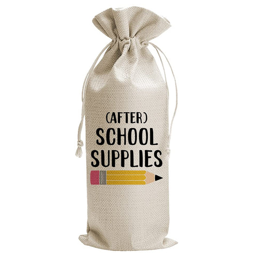 JioJio Chan Teacher's Day Gifts Wine Bags, Best Teacher Appreciation, Birthday Gifts for Women from Student, Burlap Drawstring Wine Bag