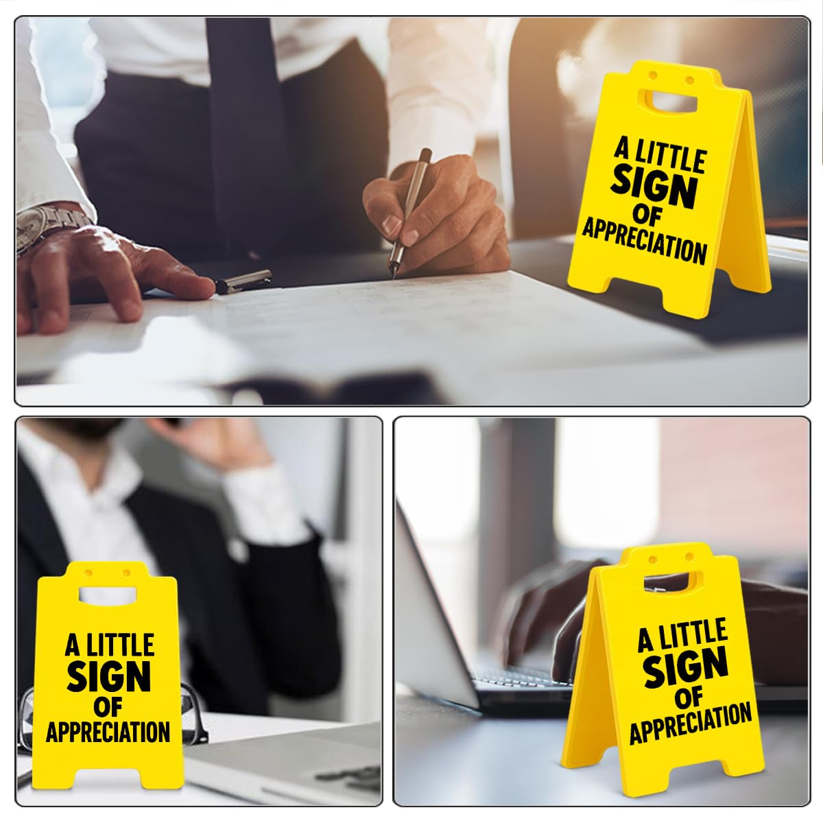 Appreciation Gifts for Employee Coworker Team, Thank You Gifts for Women Men Friends, A Little Sign of Appreciation Home Office Desk Sign Decor