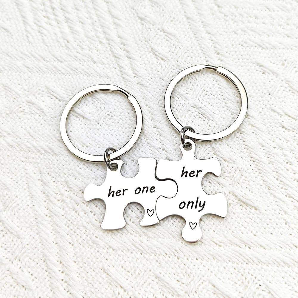 LGBT Lesbian Gifts for Girlfriend Wife Her One Her Only Keychain for Lesbian Couple Christmas Birthday Gift for Lesbian LGBT Wedding Valentines Day Gifts for Her Women