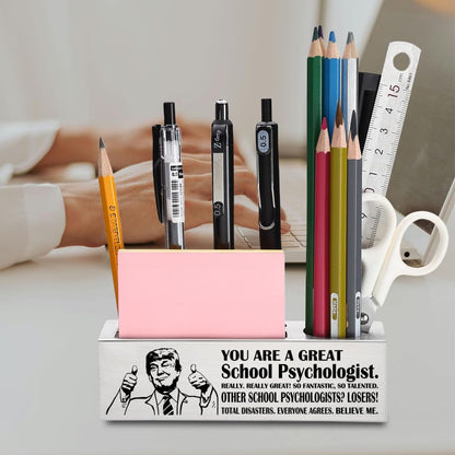FOKCBOCM School Psychologist gifts for Women Funny, Thank You Appreciation Gifts for School Psychologist, Humorous Gift for Coworkers Therapists, Gift Idea for School Office Desk Pencil Holders-DS38