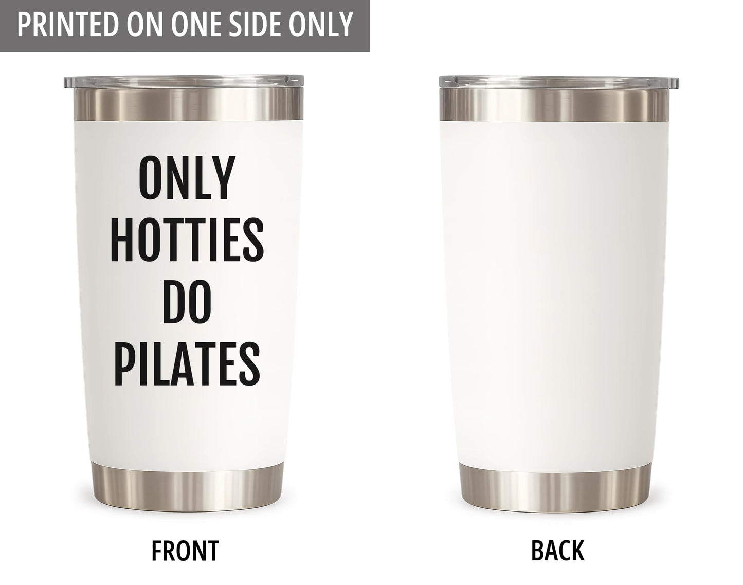 Coveted Goods Pilates Tumbler for Women – Cute Pilates Gift for Instructor, Friend or Coworker – 20oz Stainless Steel Travel Mug with Lid – Insulated Coffee Cup, Keeps Drinks Hot or Cold