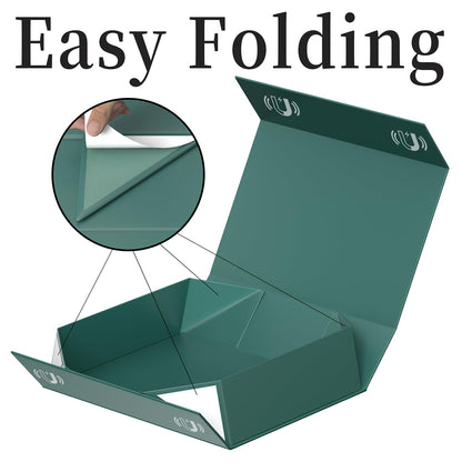 PSHVYM Gift Boxes with Lids, 11.5x7.8x3 In Forest Green Gift Box for Presents Magnetic Closure for T-Shirts, Gloves, Scarves, Books, Baby Clothes, Clothing Gift Wrap, Contains Card, Ribbon (5PACK)