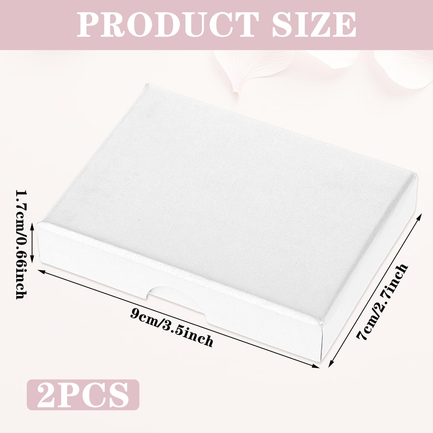 2 Pack Small Jewelry Gift Box, Cardboard Jewellery Box with Lids Pendent Storage Case Necklace Bracelet Earring Cardboard Organizer Square Jewelry Gift Boxes for Necklaces Bracelets Earrings(White)