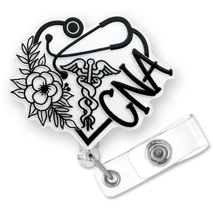CNA Badge Reel Holder Retractable for Certified Nurse Nursing Assistant & Medical Worker | CNA Graduation Gifts, Funny Nurse ID Name Badge Reel with Alligator Clip & 24” Durable Nylon Cord | Acrylic