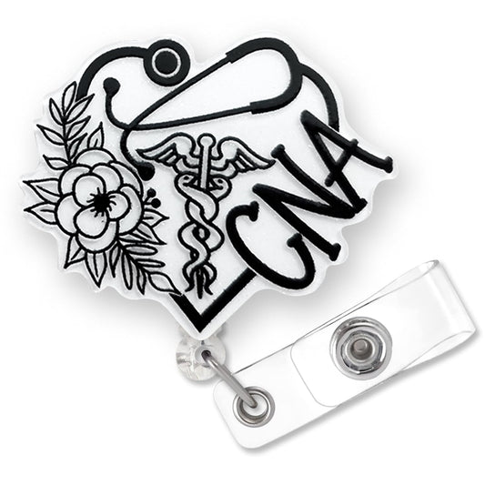 CNA Badge Reel Holder Retractable for Certified Nurse Nursing Assistant & Medical Worker | CNA Graduation Gifts, Funny Nurse ID Name Badge Reel with Alligator Clip & 24” Durable Nylon Cord | Acrylic