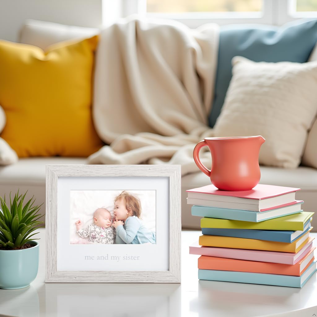 Kate & Milo Rustic Me & My Sister Frame, Sibling Keepsake, Ideal Little or Big Sister Gift, Gender Neutral Nursery Decor