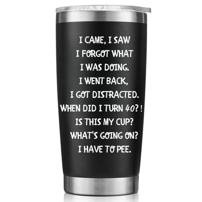 40th Birthday Gifts For Men Women-20 OZ Stainless Steel Tumbler-40th Birthday Decorations for Him Her