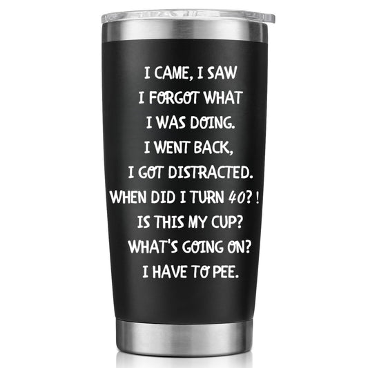 40th Birthday Gifts For Men Women-20 OZ Stainless Steel Tumbler-40th Birthday Decorations for Him Her