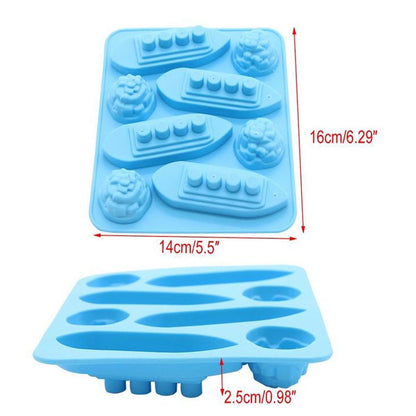 3Pcs Titanic and Iceberg Ice Cube Trays, Titanic Film Theme Ice Maker Chocolate Candy Soap Crayon Wax Melt Making Mold (Set of 3)