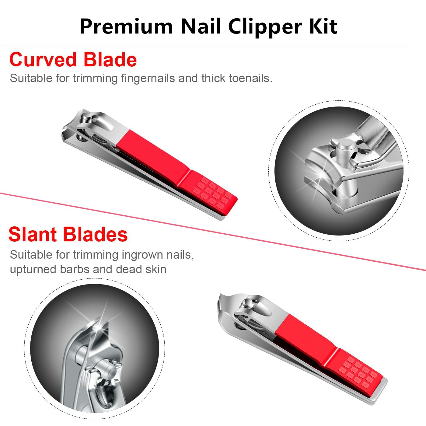 Nail Clippers for Women Manicure Kit for Women Men Manicure Set Nail Clipper Set Toenail Fingernail Travel Nail Clippers Kit Personal Care Tools with Travel Case Manicure Tools Grooming Kit Gifts
