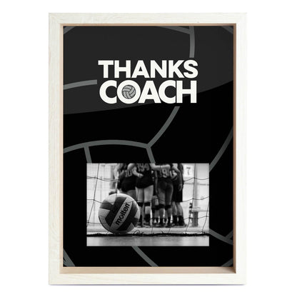 ChalkTalkSPORTS Volleyball Coach Gift Frame - Autograph Ready Volleyball Picture Frame - Holds 4x6 Photo - Desk or Wall Display - Thanks Coach