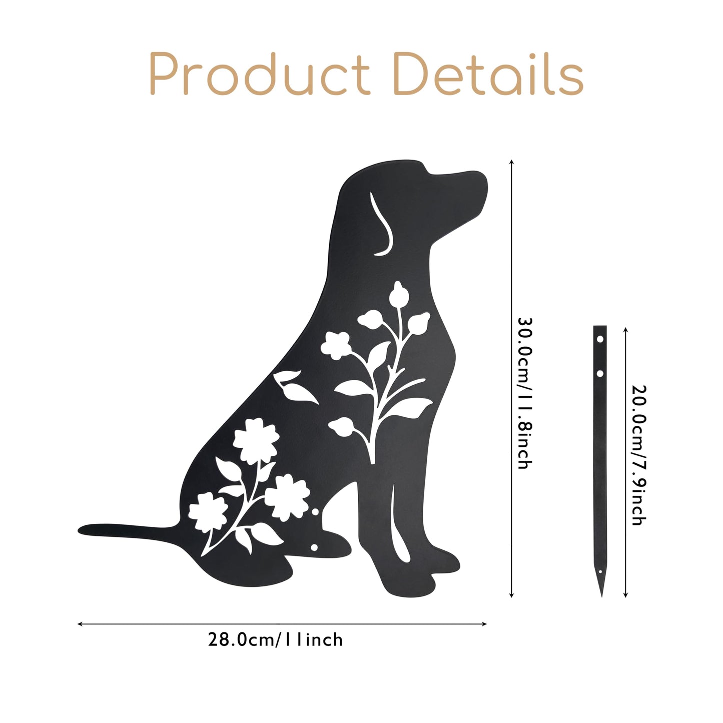 Labrador Retriever Garden Stake - Durable Outdoor Dog Statue for Lawn Décor