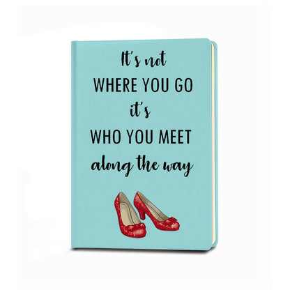 JOHSBYD Wizard Inspirational Gifts Journal Notebook It's Not Where You Go Leather Notebook Inspired Gifts Cosplay Dorothy Notebook Gifts for Fans Collectors Friends(It's Not Where You Go)