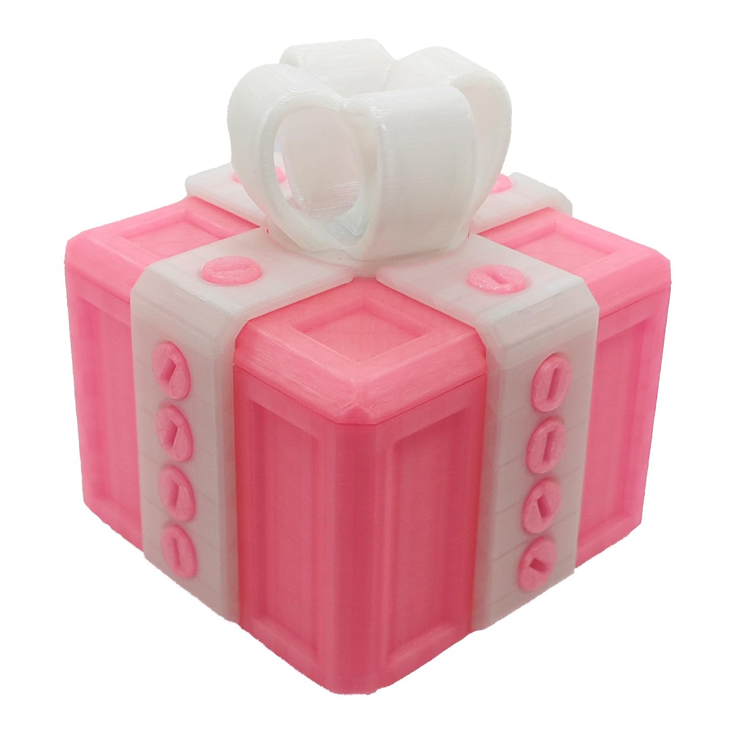 Annoying Gift Box with Screws, 3D Printed Puzzle Money Gift Box, Large Surprise Prank Box for Cash, Christmas Birthday Holiday Gag Gift (Pink-Glow)
