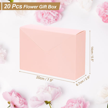 PATIKIL Florist Bouquet Envelope Box, 20 Pack Flower Bouquet Package Gift Folding Paper Boxes for Wedding, Party, Birthday, Mother's Day, Pink