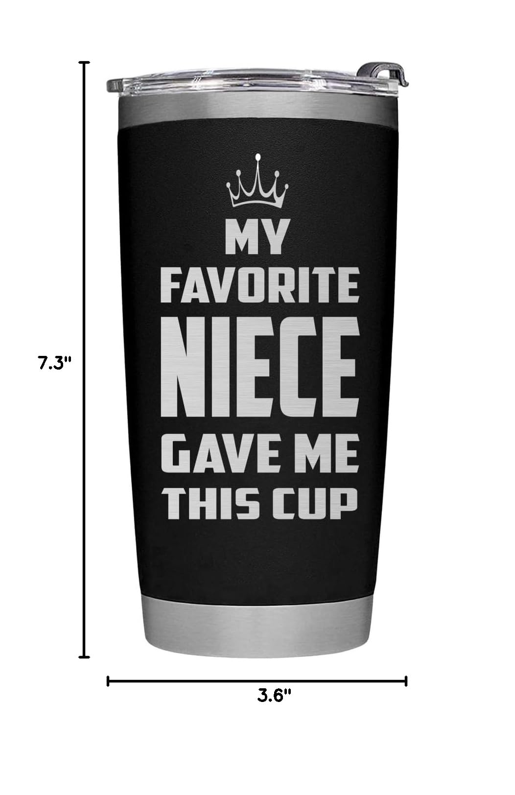 Gifts for Uncle on Fathers Day, Aunt from Niece - Uncle Tumbler - Gifts for Fathers Day, Christmas, Birthday - Funy Insulated Stainless Steel Tumbler 20oz, Black