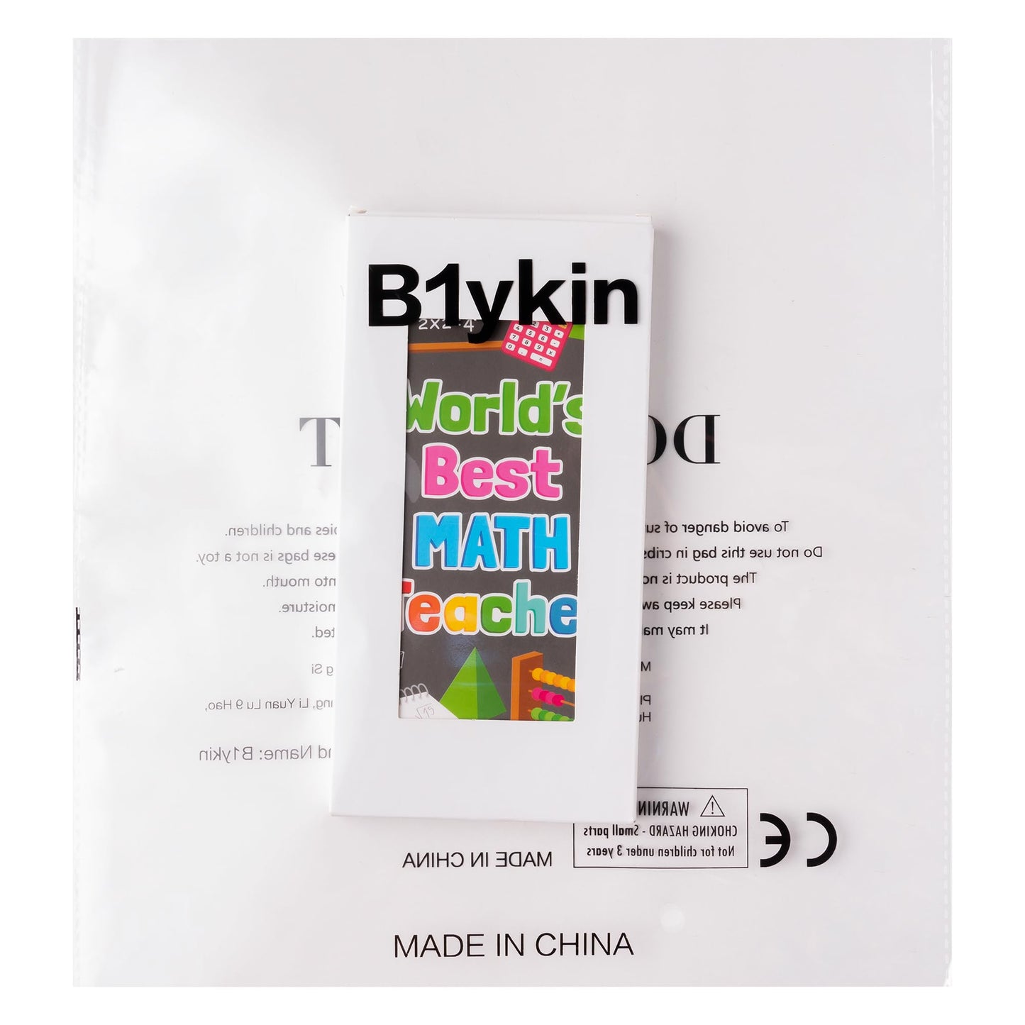 B1ykin Cute Sticky Notes Set - World’s Best Math Teacher Self-Stick Notes Pad, 550 Sheets Writing Memo Pages Sticky Notepad for Appreciation Gifts, School Office Party Supplies (Math Teacher)