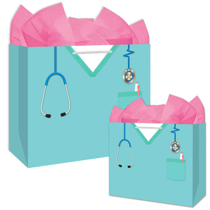 BDDYYI Nurse Graduation Gift Bag with Tissue Paper, 13 Inch Large Congrats Gift Bag for New Nurses, Nursing Students & RN Gift Bag Pinning Ceremony Nurses Week & Healthcare Appreciation Gifts