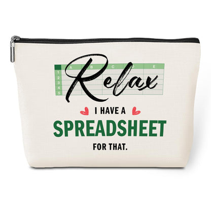 Accountant Gifts Funny Makeup Bag Excel Gifts Office Accessories Supplies Humor Office Gifts for Women Coworker Accountant CPA Birthday Graduation Boss Day Cosmetic Bags Travel Toiletry Bag