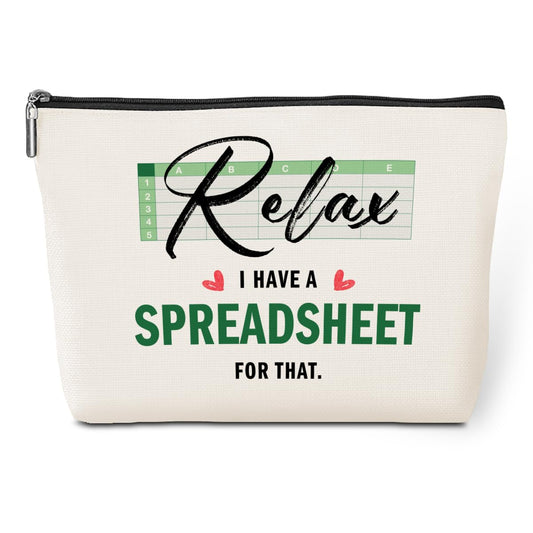 Accountant Gifts Funny Makeup Bag Excel Gifts Office Accessories Supplies Humor Office Gifts for Women Coworker Accountant CPA Birthday Graduation Boss Day Cosmetic Bags Travel Toiletry Bag