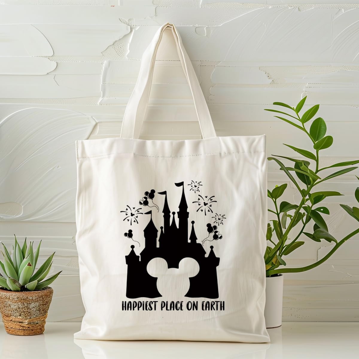 Canvas Tote Bag Aesthetic for Women,Reusable Canvas Cute Shoulder Bag for Grocery, Shopping, Beach & Daily Use