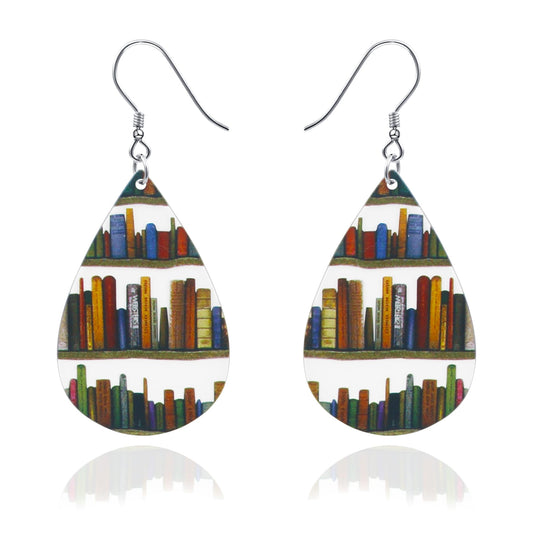 DAYANEY Teacher Earrings for Women as Teacher Appreciation Retirement Gifts, Book Cat Pencil Librarian School Earrings as Book Lovers Readers Bookish Gifts for Teachers Students Women Birthday Gift