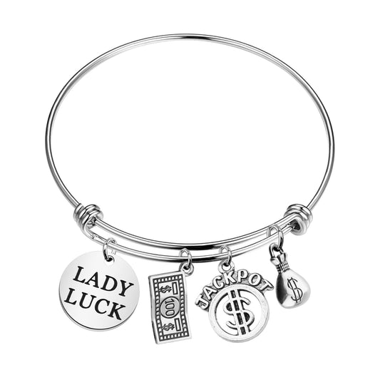 TGBJE Luck Gambler Gift Casino Queen Gift Lady Luck Bracelet Gambling Jackpot Gifts
