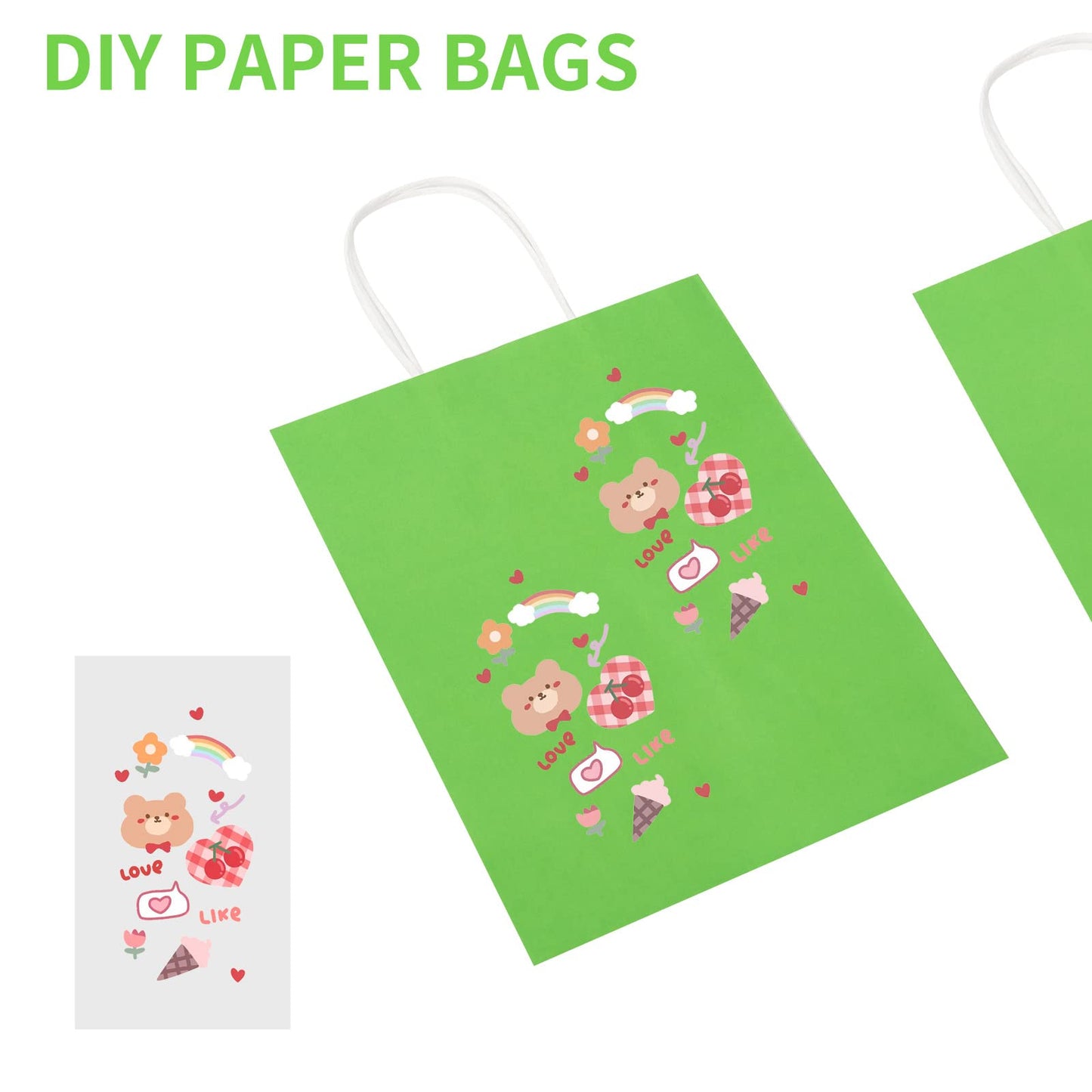 Toovip 50 Pack 8x4.75x10 Inch Medium Grass Green Kraft Paper Bags with Handles Bulk, Gift Bags for Birthday Party Favors Retail Grocery Shopping Business Goody Craft Merchandise Take Out Sacks