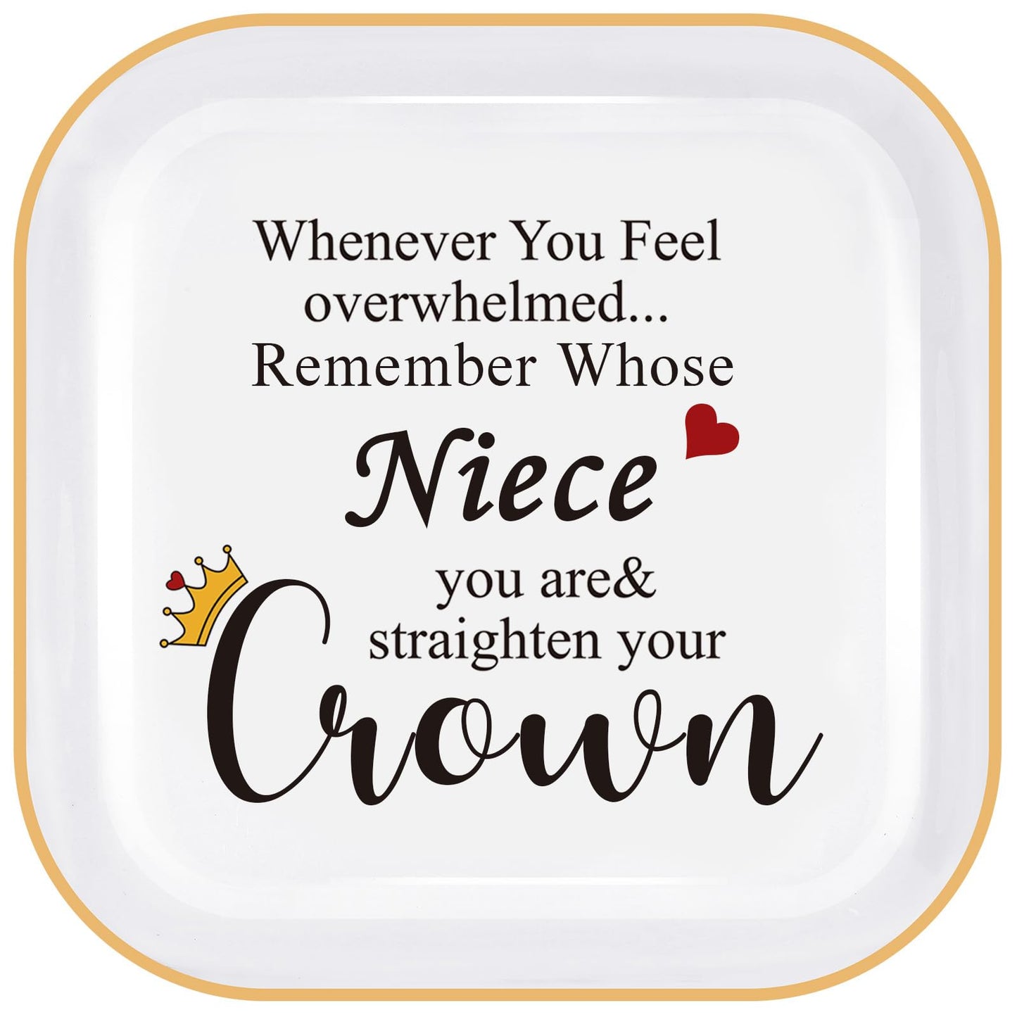 PUDDING CABIN Niece Gifts from Auntie, Jewelry Ring Holder Dish, Remember Whose Niece You Are, Birthday Mothers Day Gift