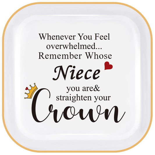 PUDDING CABIN Niece Gifts from Auntie, Jewelry Ring Holder Dish, Remember Whose Niece You Are, Birthday Mothers Day Gift