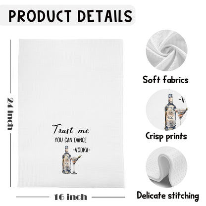 Vodka Gifts Kitchen Towels, Gifts for Vodka Lovers Dish Tea Towel for Kitchen Bar Cart Decor, Alcohol Gift for Men Women Decorative Hand Towels, 16x24 Inches
