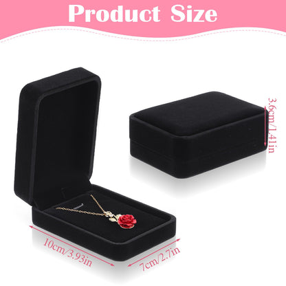 Yolev Velvet Necklace Gift Boxes Black Pendant Box for Jewelry Gifts Small Jewelry Gift Box Storage Display Case for Necklace Wedding Engagement Birthday Anniversary Valentine's Day