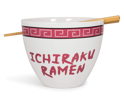 Naruto "Ichiraku Ramen Japanese Ceramic Dish Set | 16-Ounce Ramen Bowl and Chopsticks Set