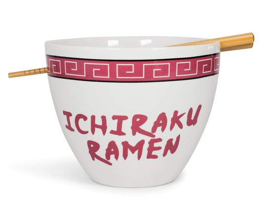 Naruto "Ichiraku Ramen Japanese Ceramic Dish Set | 16-Ounce Ramen Bowl and Chopsticks Set
