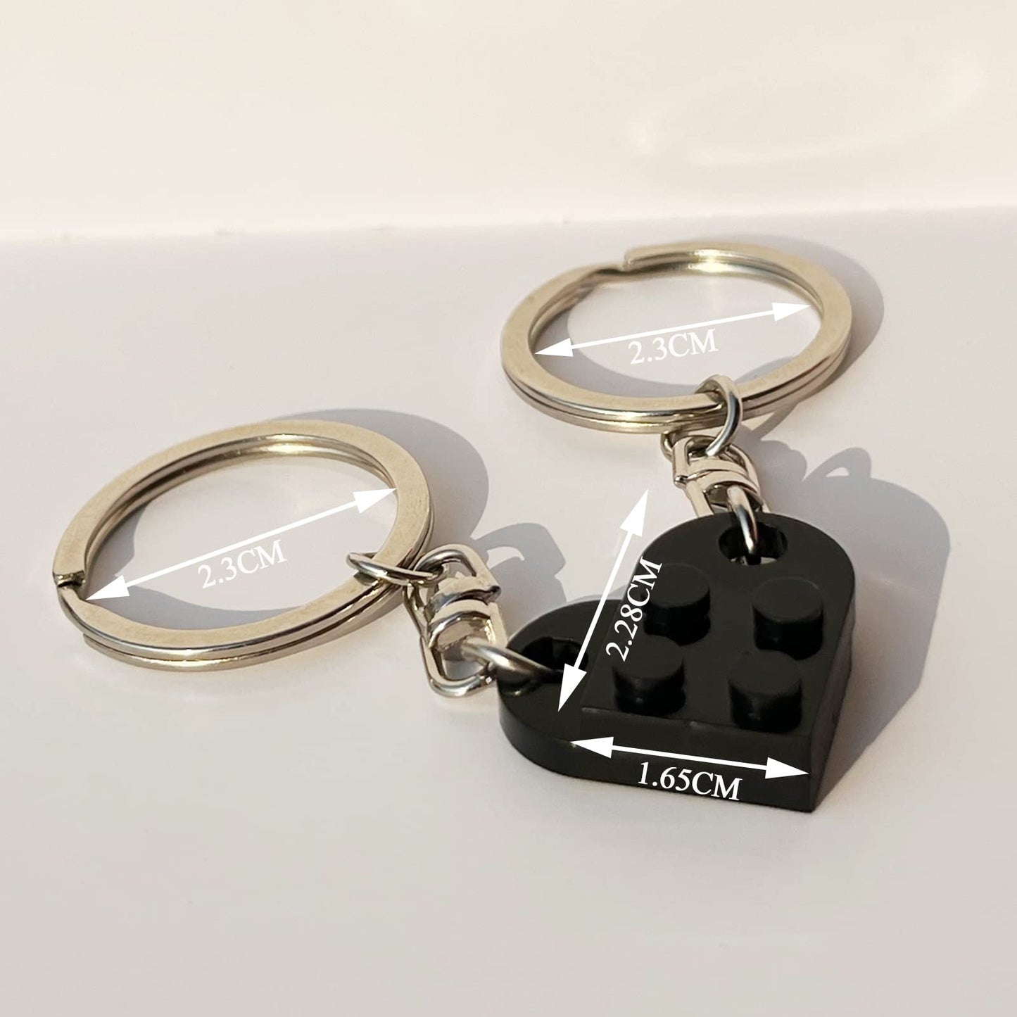 Brick Heart Keychain for Couple Boyfriend Girlfriend Best Friend, Cute Brick Matching Keychains Set for Husband Wife