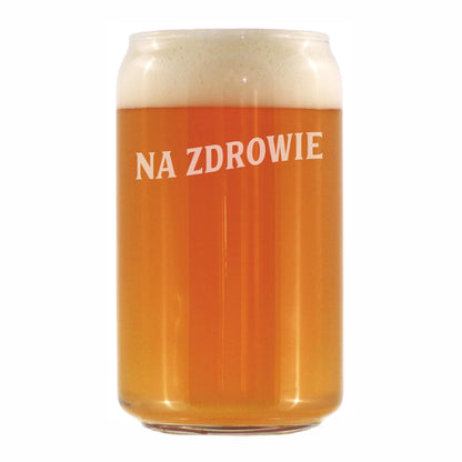 Bevvee Na Zdrowie - Polish Cheers - Beer Can Pint Glass - Cute Poland Themed Gifts or Party Decor for Women and Men - 16 Oz